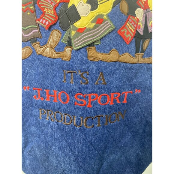 Vintage Joseph Ho Quilted Denim Mariachi Band Mexican 3D Coat Woman XL Loud 80s - Picture 3 of 10